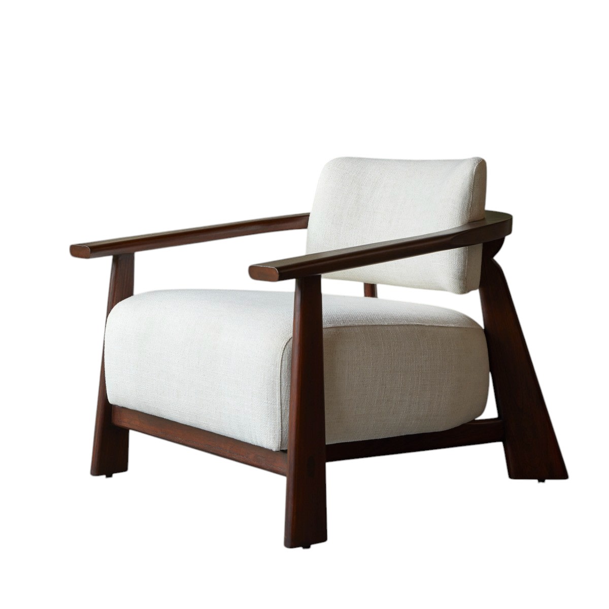 Fauteuil en Tissu massif, MATÉO marron, TIKAMOON