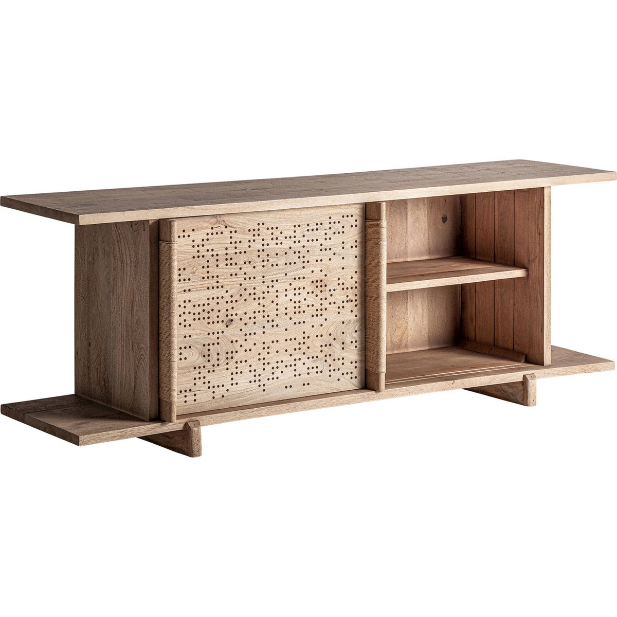 Buffet ajouré en bois de manguier jacquard brun clair, RECOLLECTION