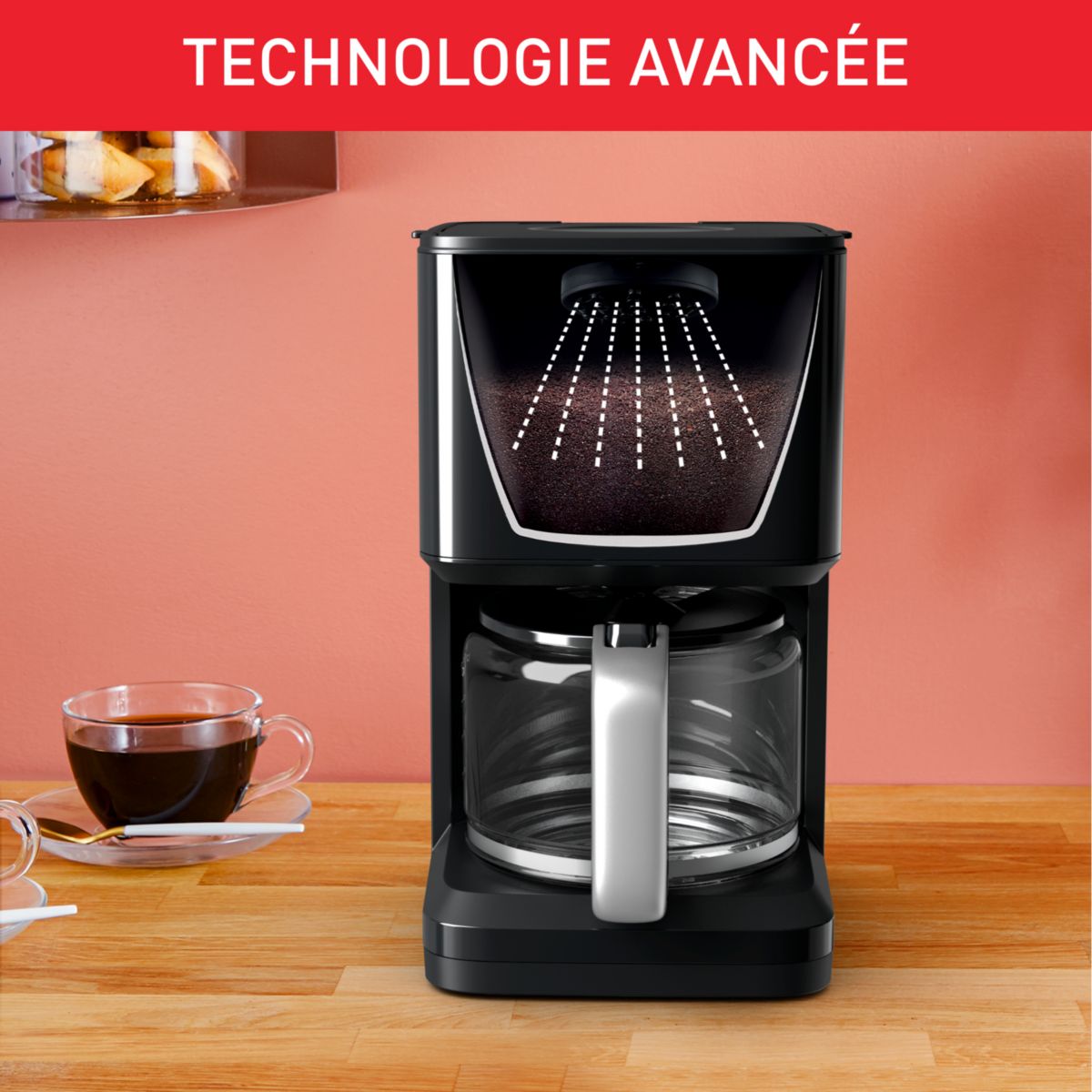 Cafetière filtre CM600810 SMARTN LIGHT noir, TEFAL