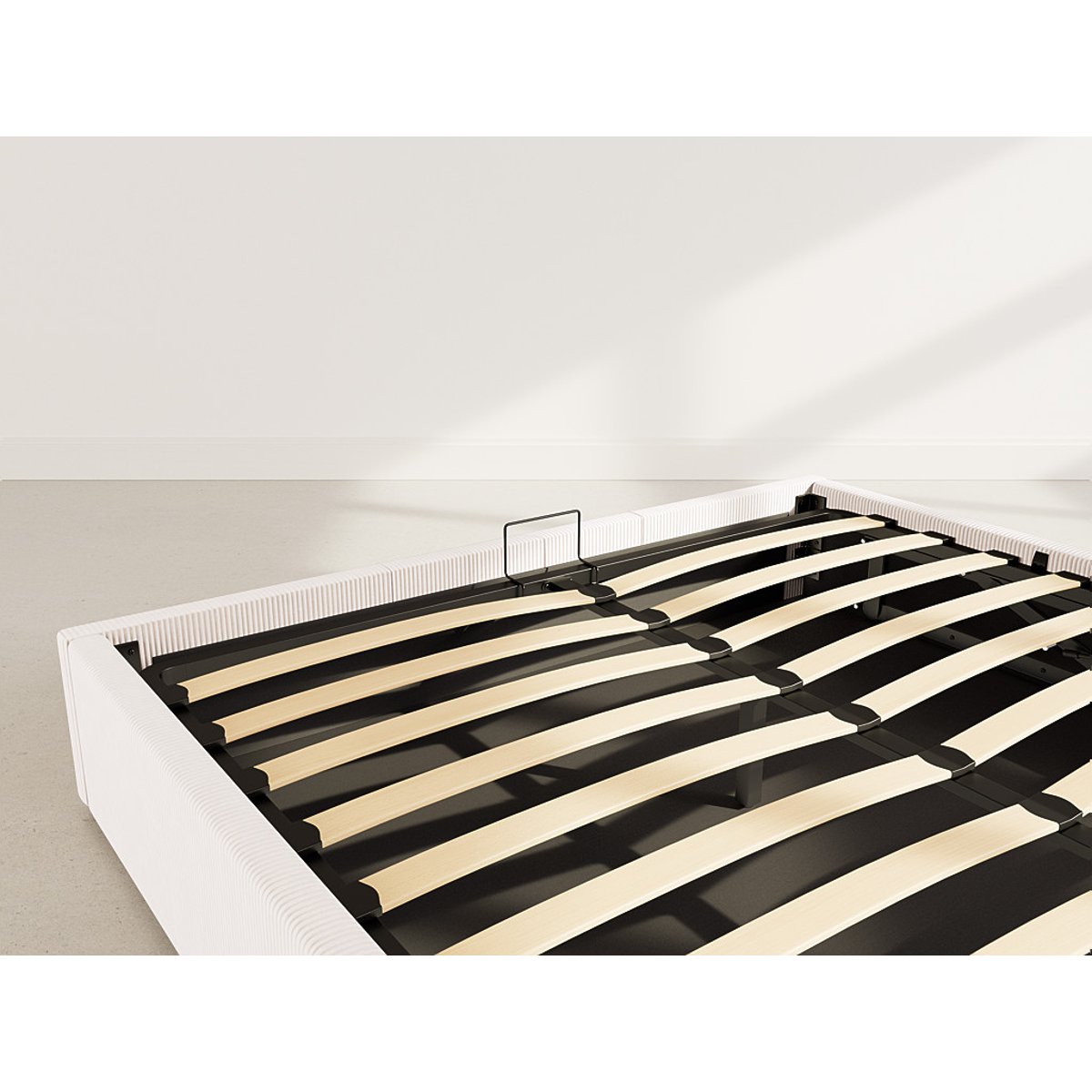 Lit coffre en velours, ISA beige, BEST MOBILIER