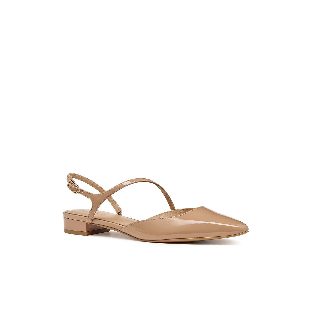 Ballerine slingback in pelle Giselda cammello, GEOX