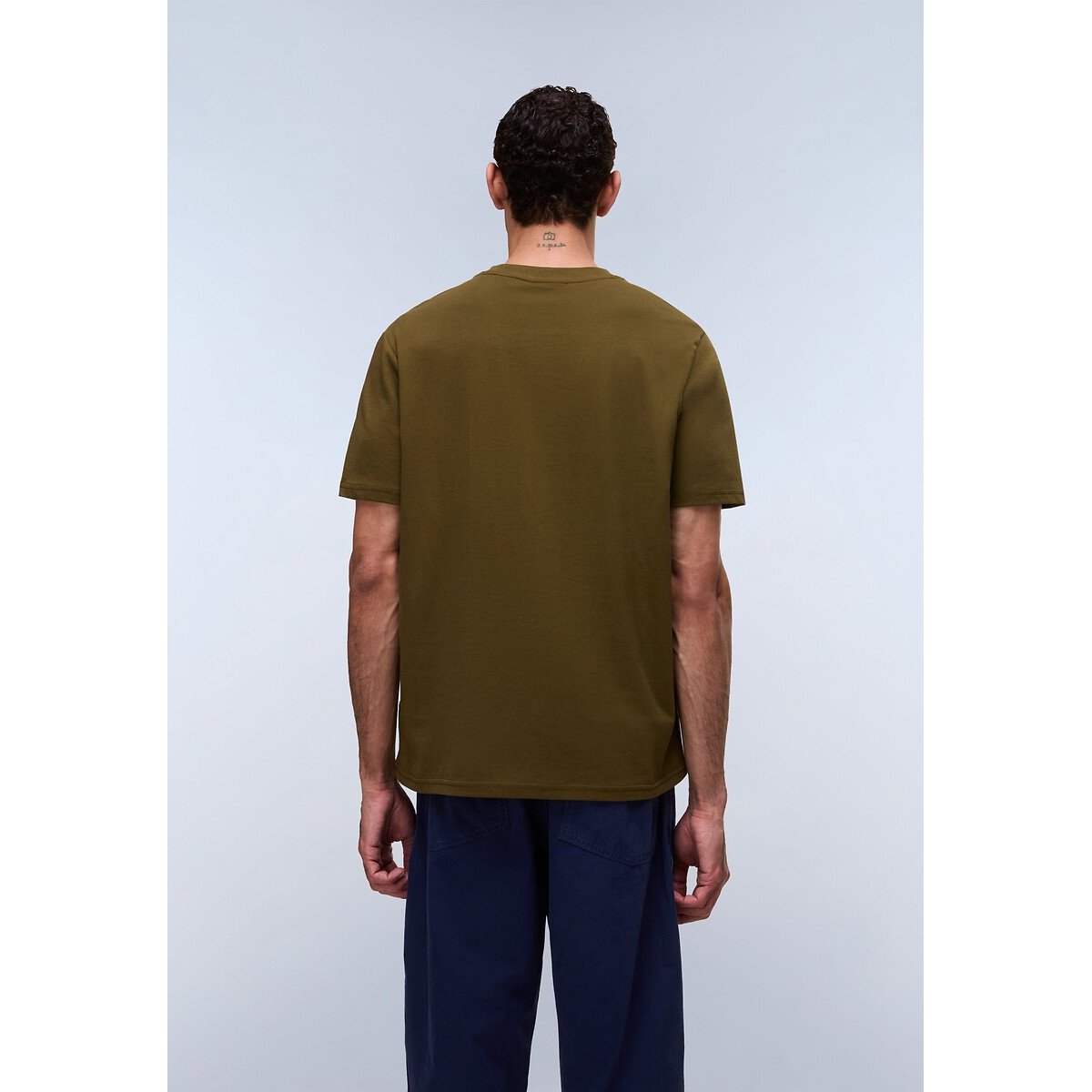 T-shirt maniche corte con piccolo logo kaki, NAPAPIJRI