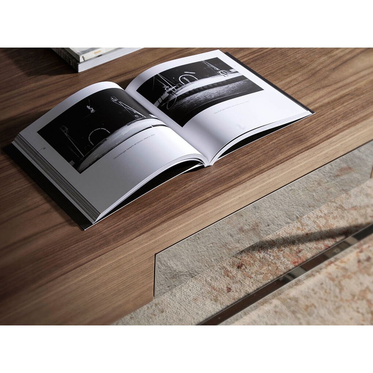 Table basse rectangulaire en noyer et acier chromé noyer | acier, ANGEL CERDA