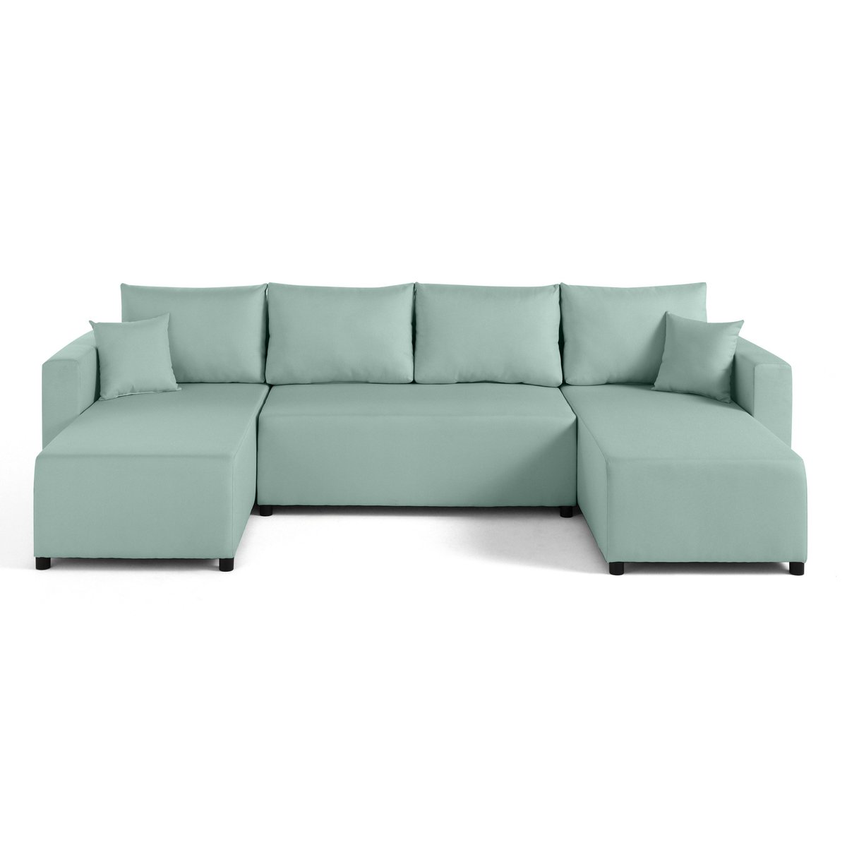 Canapé Panoramique Convertible 7 places - REGALA bleu ciel, BEST MOBILIER
