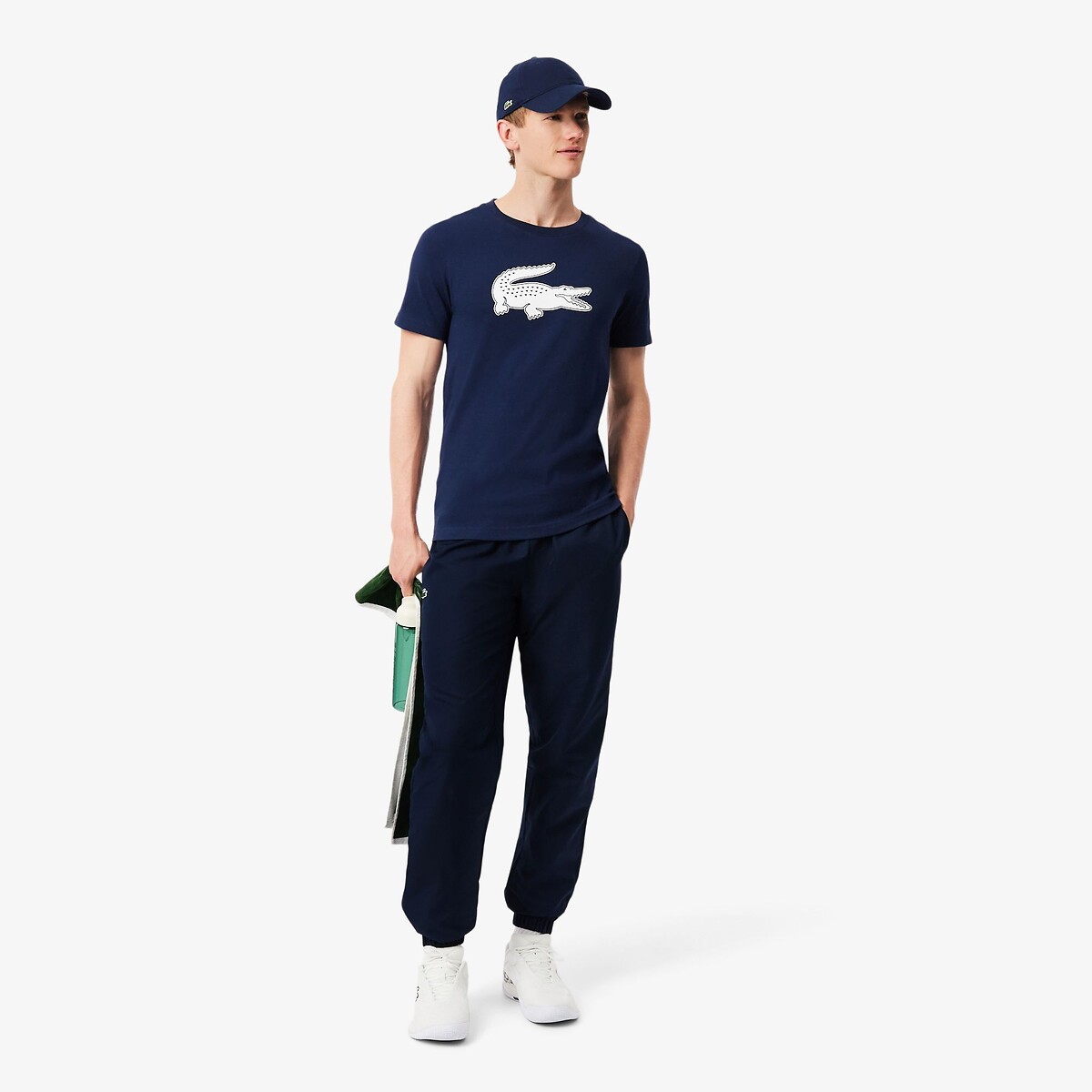 Calças de fato de treino desportivo leves marinho, LACOSTE
