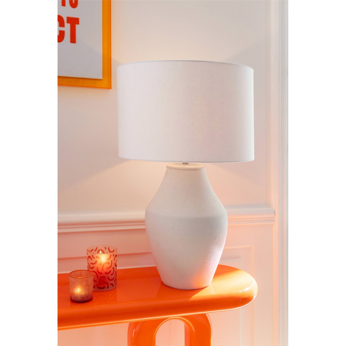 Lampe de table henri en céramique blanc, RECOLLECTION