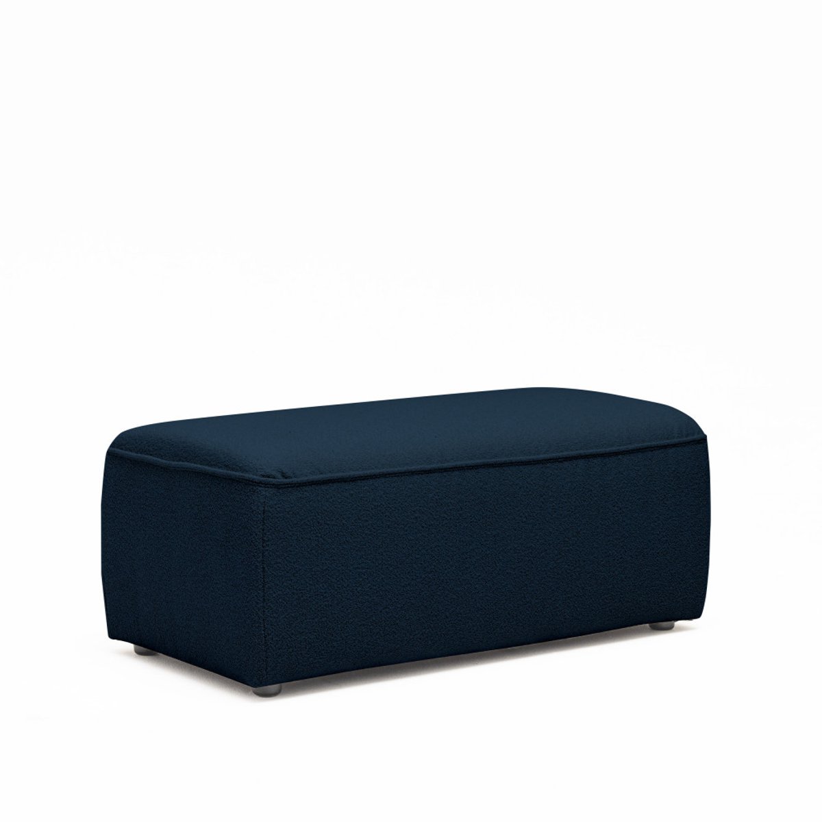 Pouf pour canapé modulable en tissu bouclette- NOOR bleu marine, DRAWER