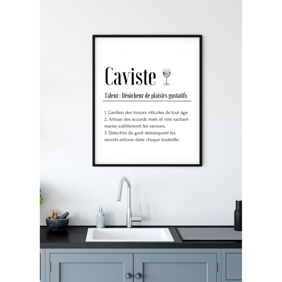 Affiche Définition Caviste blanc, L'AFFICHERIE