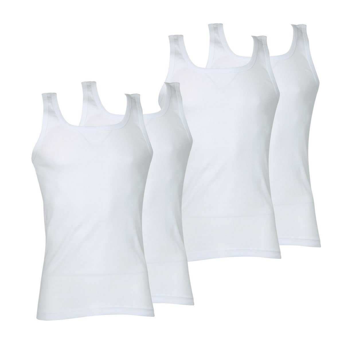 Débardeurs, lot de 4, coton bio blanc, ATHENA