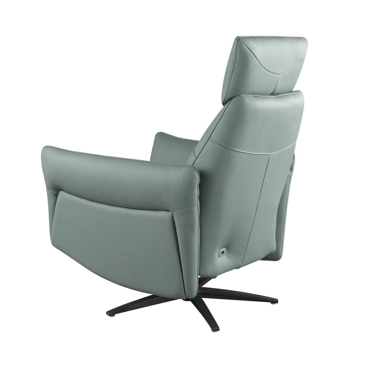 Fauteuil relax pivotant en cuir vert turquoise | noir, ANGEL CERDA