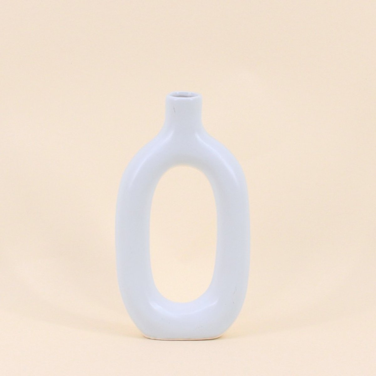 Vase design en céramique, H24cm blanc, ORNAMI