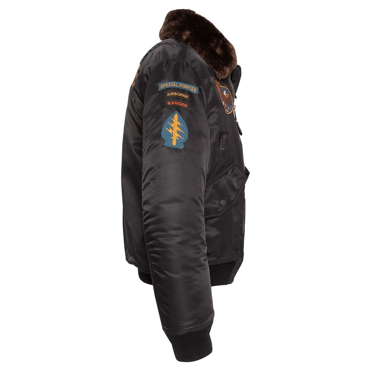 Bomber Army, unisexe, col amovible, AIRSTON noir, SCHOTT