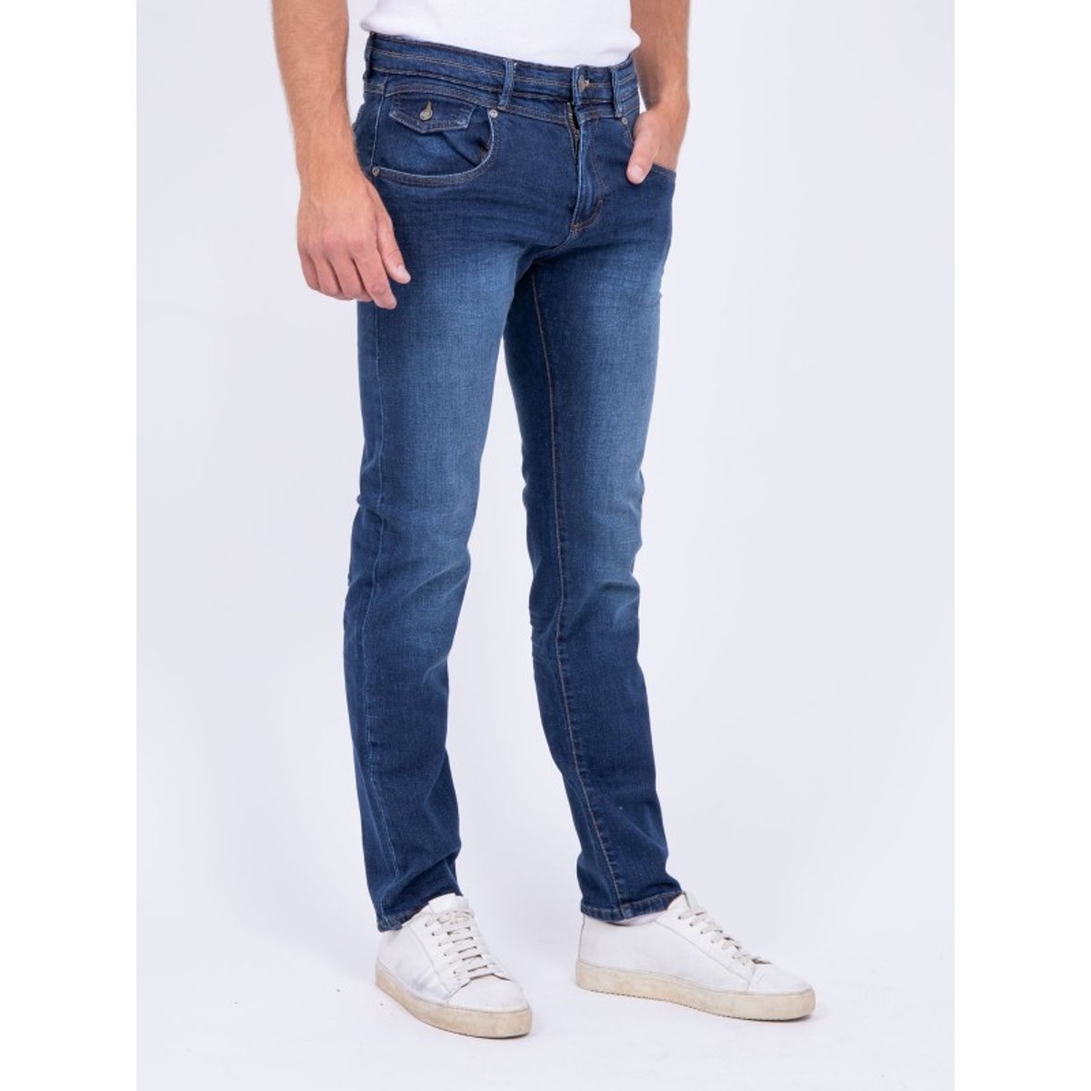 Jean Coupe Ajustée Solvap bleu foncé, RITCHIE