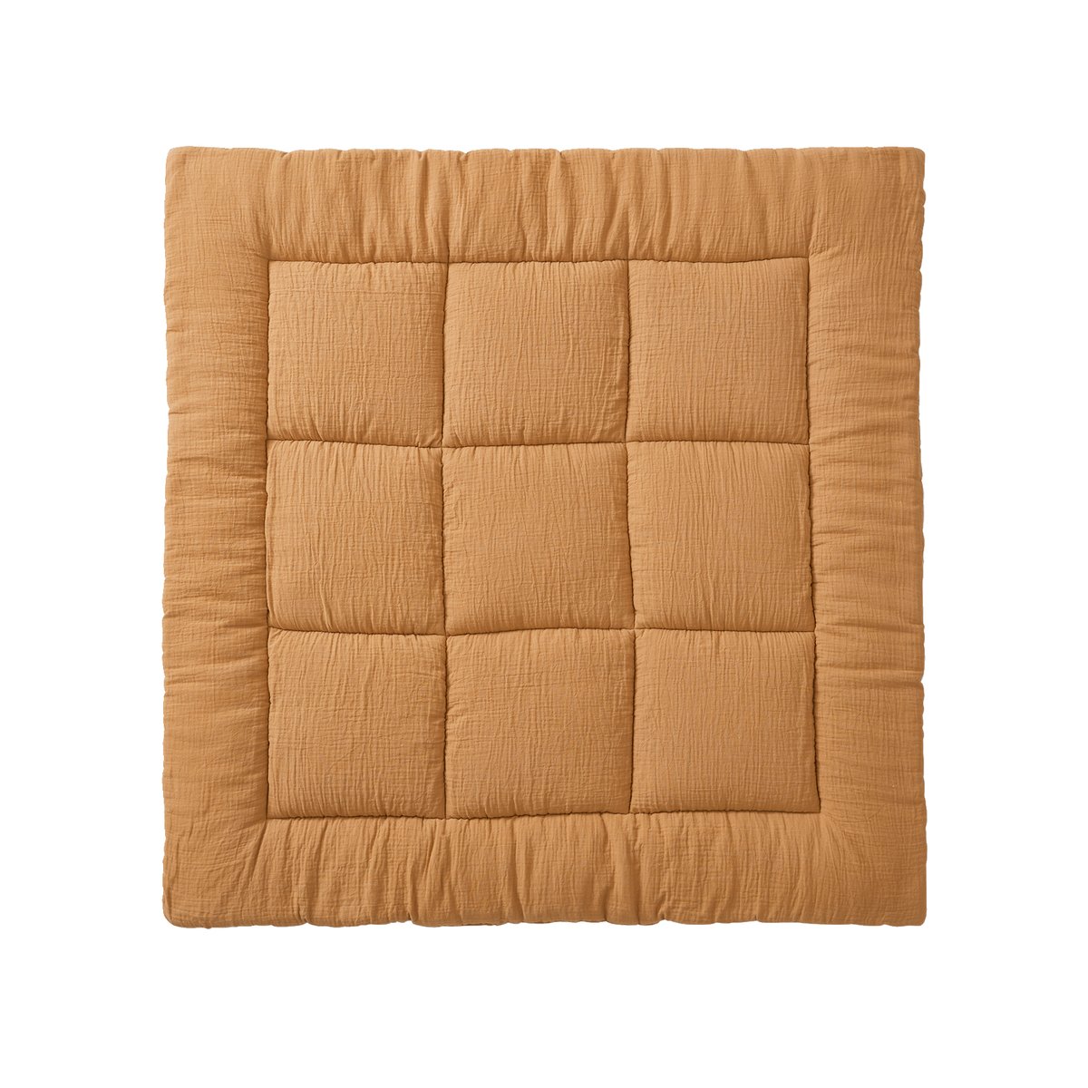 Tapis de sol / Fond de parc uni gaze et percale de coton ocre, VERTBAUDET