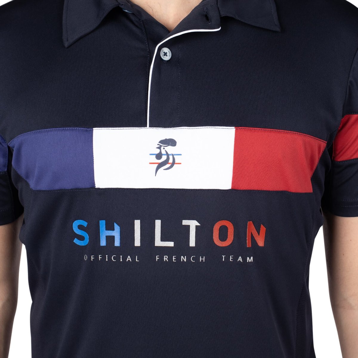 Polo tricolore Shilton navy x blanc, SHILTON