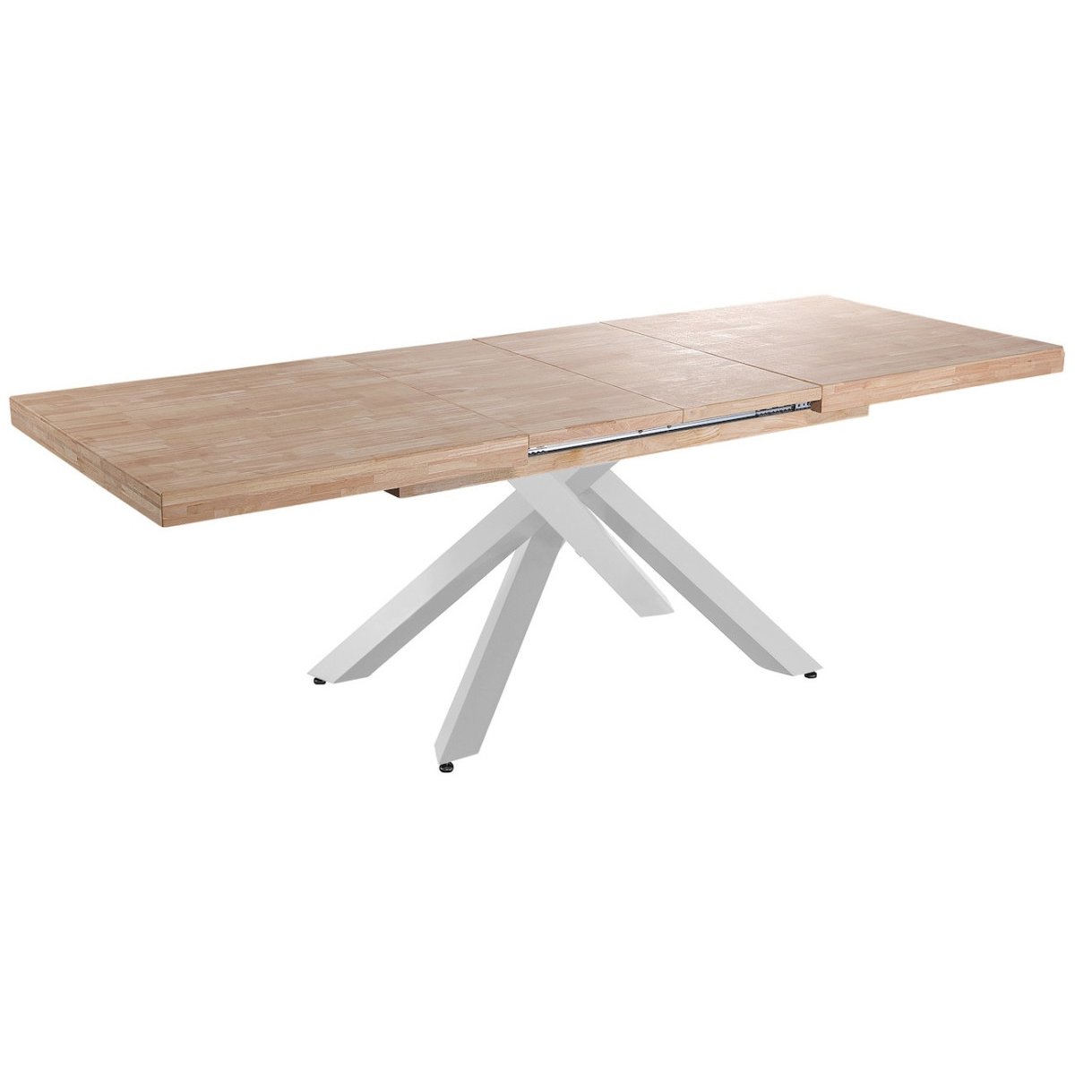 Table de repas extensible en bois et acier  - MALANA blanc, MATHI DESIGN