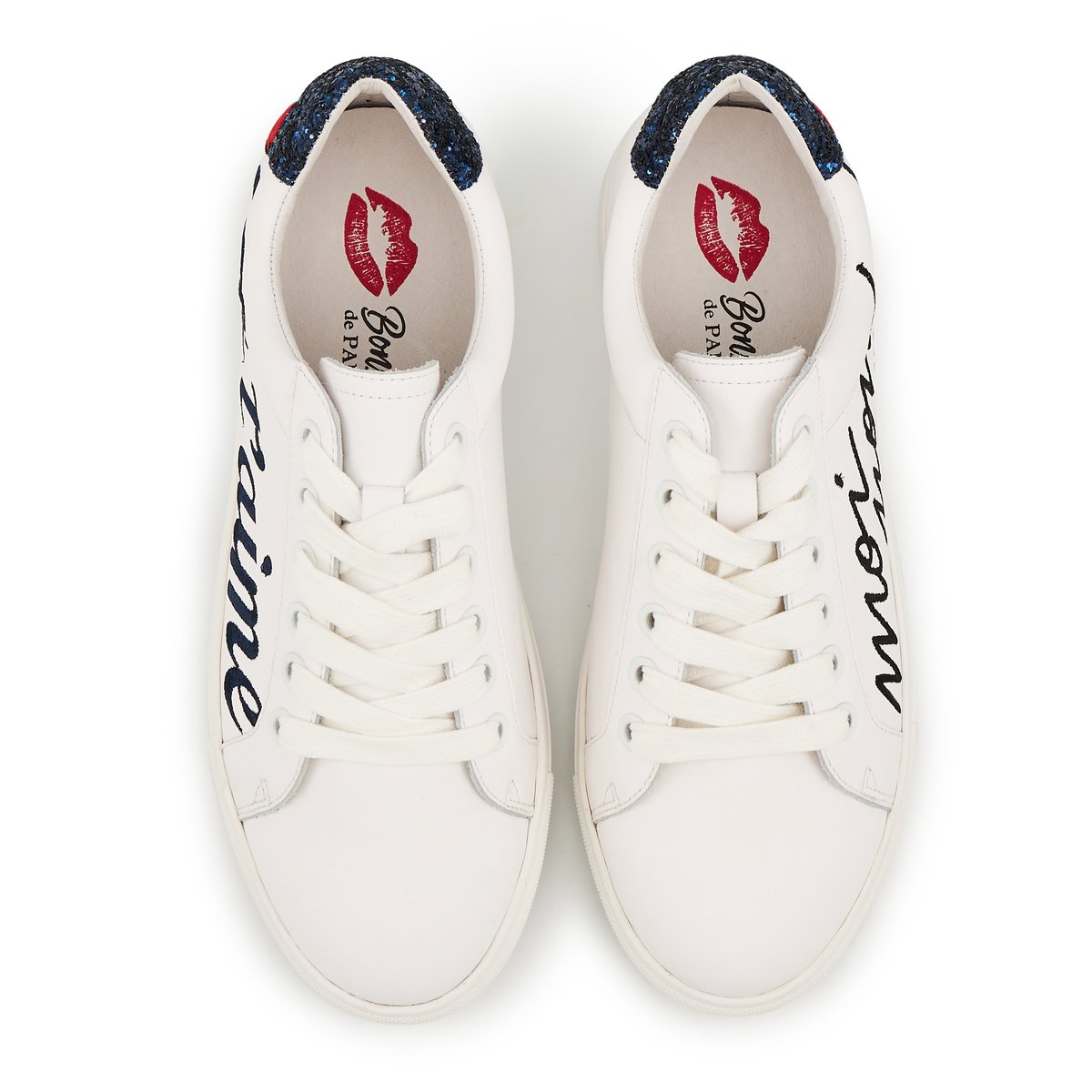 Baskets En Cuir Simone Moi Non Plus blanc, BONS BAISERS