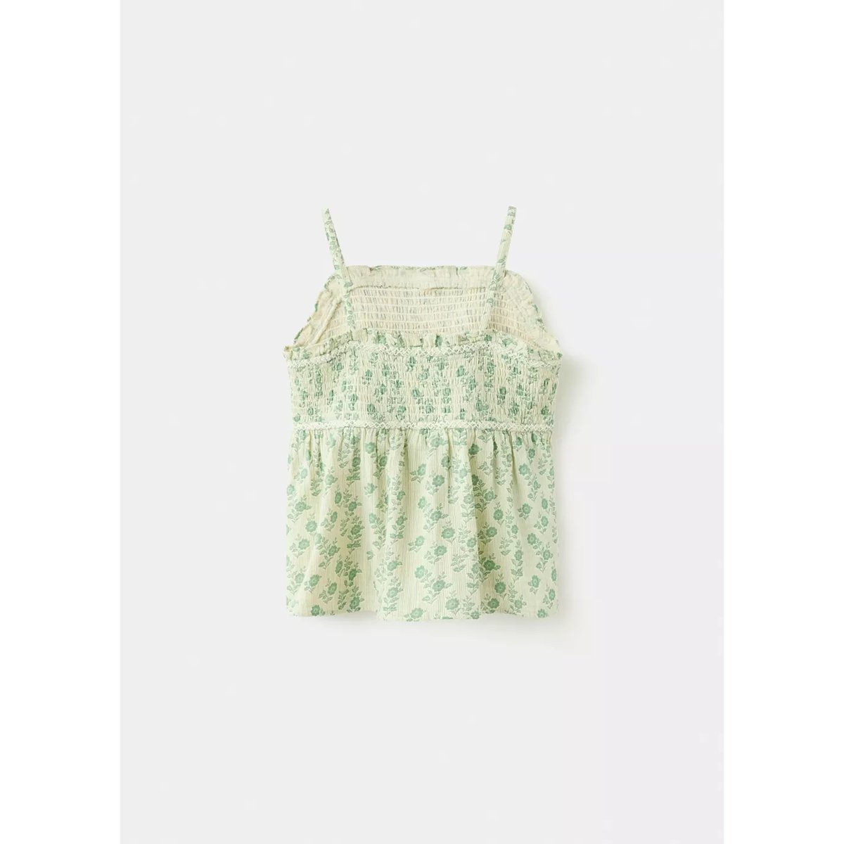 Blouse à bretelles à imprimé floral vert, MANGO KIDS