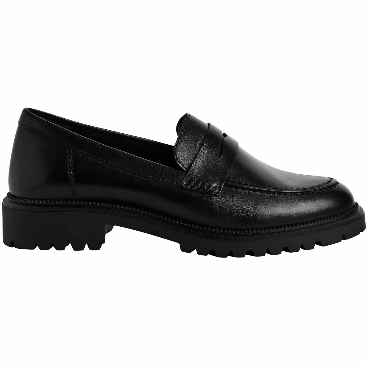 Mocassins en cuir noir, TAMARIS