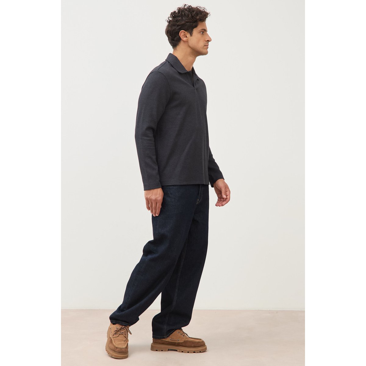 Polo manches longues noir, BONOBO