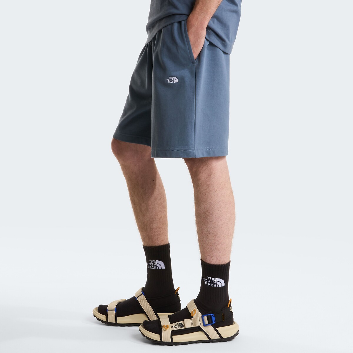 Shorts in French Terry grigio blu, THE NORTH FACE