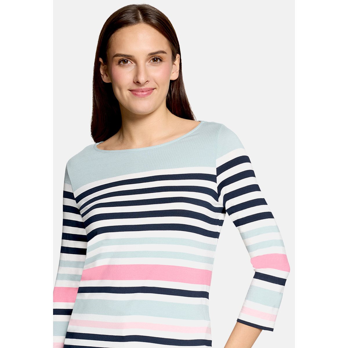 T-shirt basique à encolure bateau mint/dark blue, BETTY BARCLAY