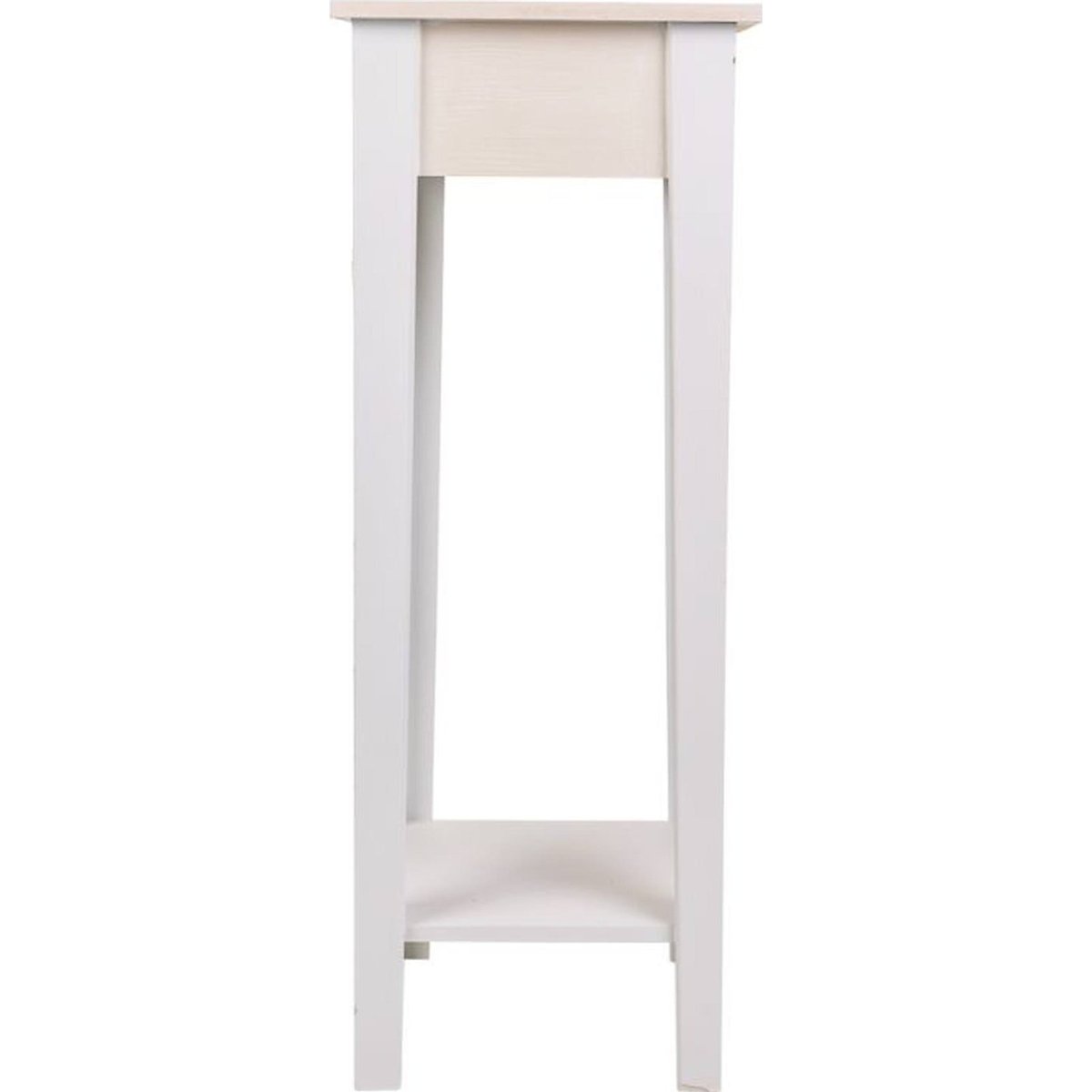 Sellette carrée en bois pour plante d'intérieur blanc effet bois blanchi, RECOLLECTION