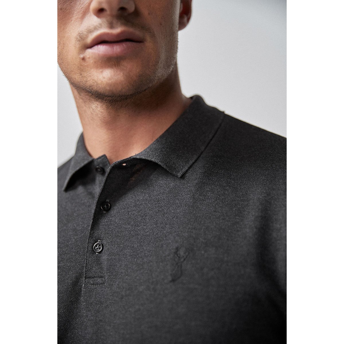 Polo Coupe Standard En Coton Piqué gris charbon, NEXT