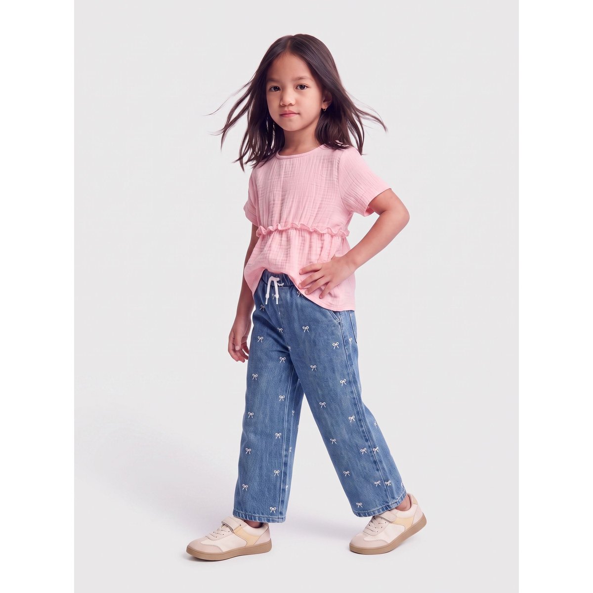 Jean À Jambe Large medium blue denim, KIDS ONLY