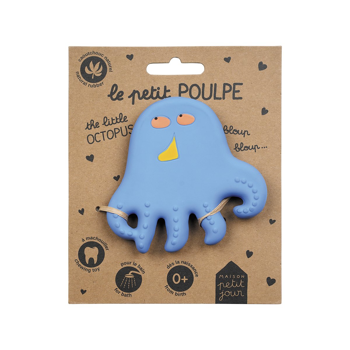 Anneau de dentition - POULPE bleu, PETIT JOUR