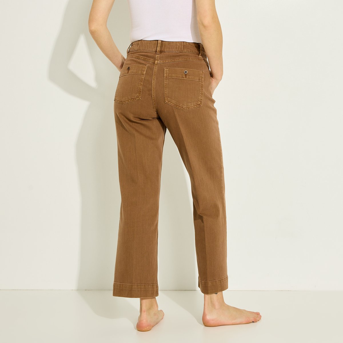 Jean flare raccourci KANSAS RF02 marron, GRAIN DE MALICE