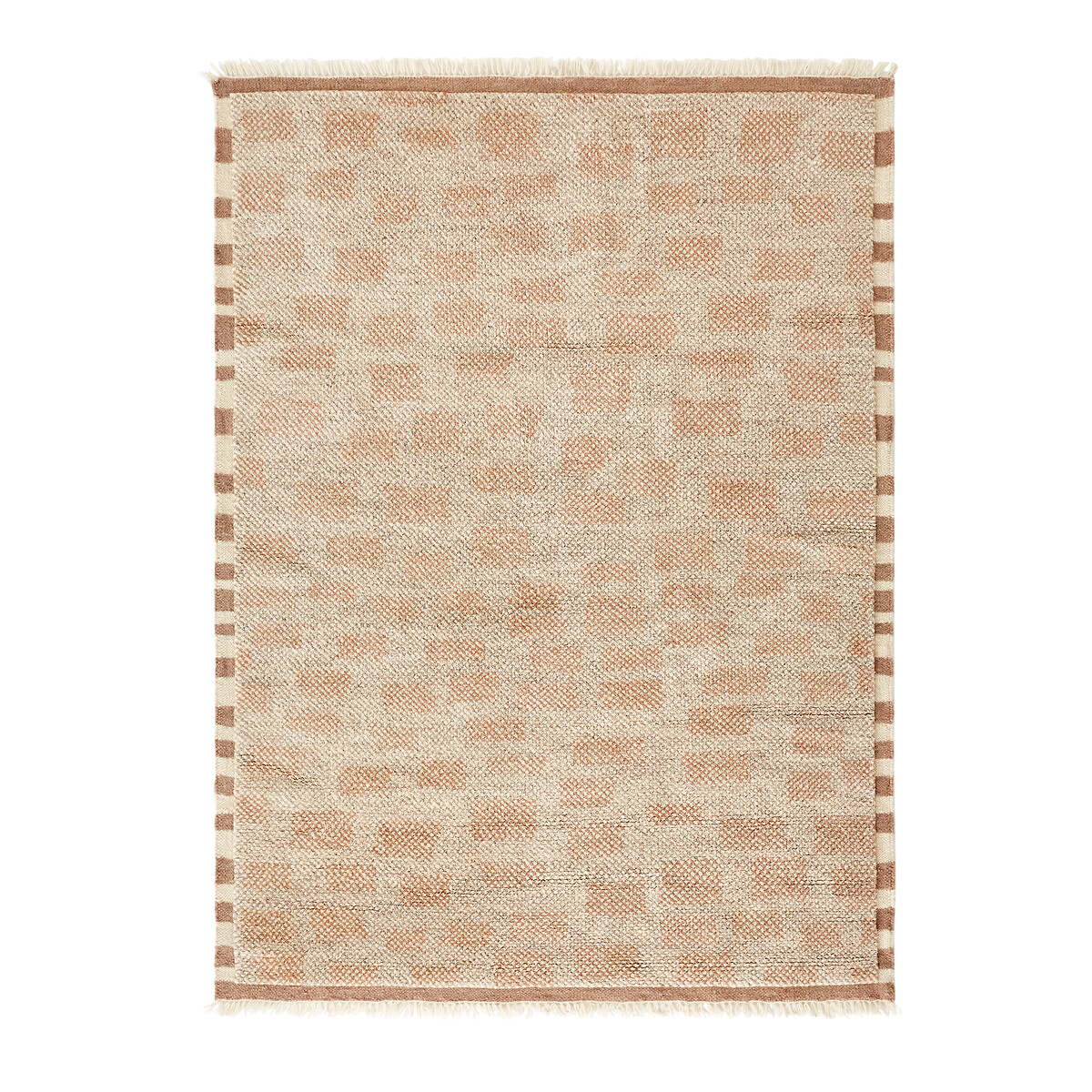 Dalmia Checkerboard Wool & Cotton Hand-Knotted Rug ecru/natural, AM.PM