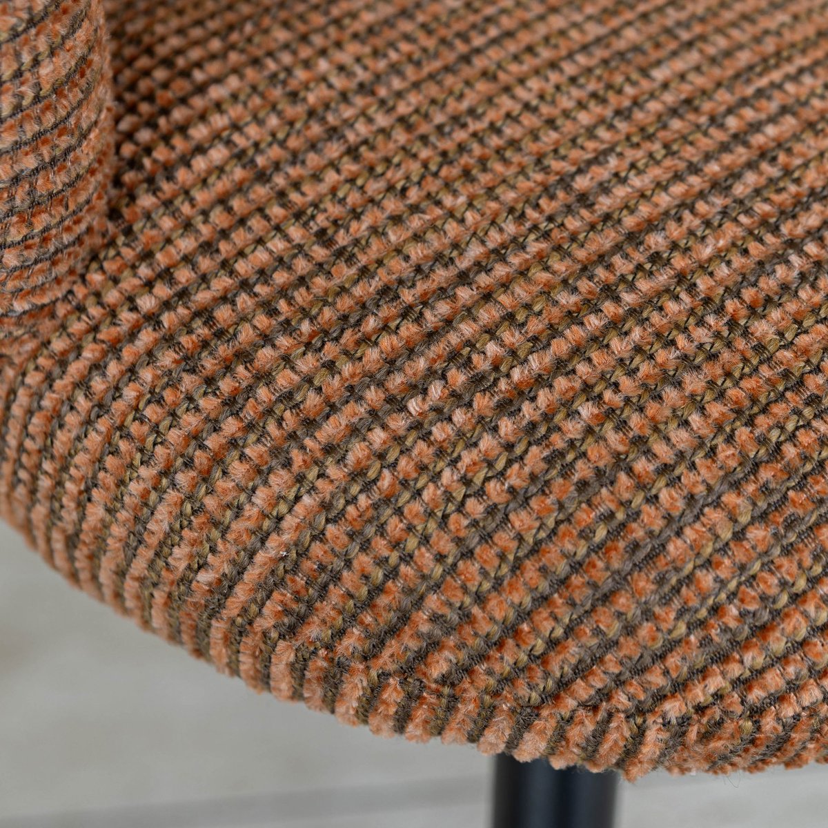 Lot de 2 fauteuils de table pied métal et tissu tweed, GINETTE terracotta, NOW'S HOME