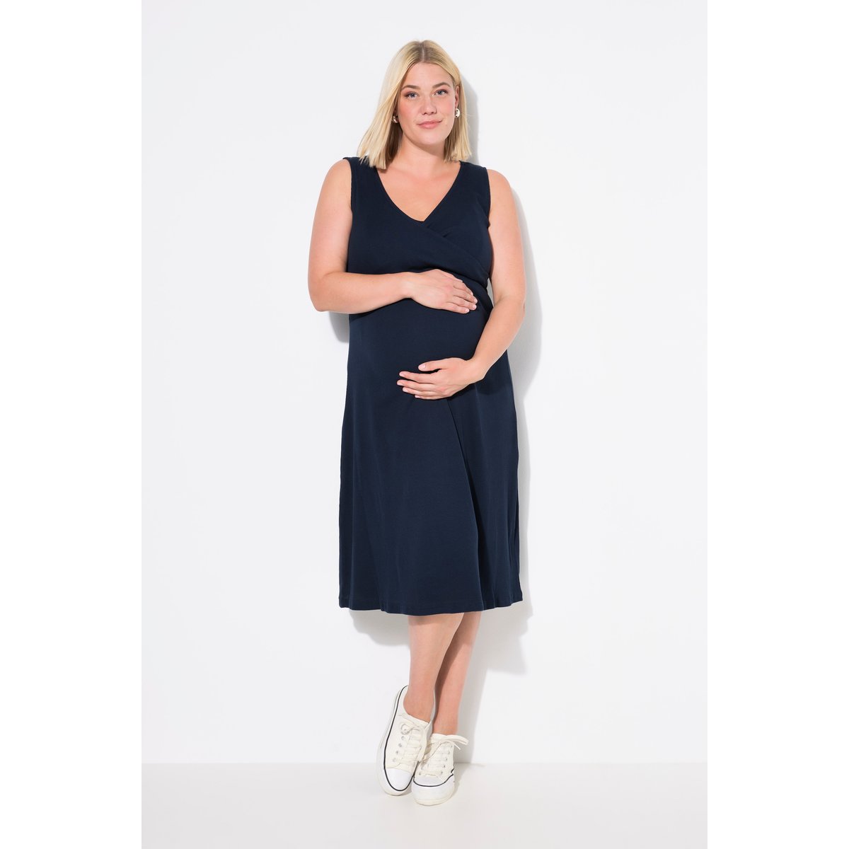 Robe de grossesse sans manches marine, ULLA POPKEN