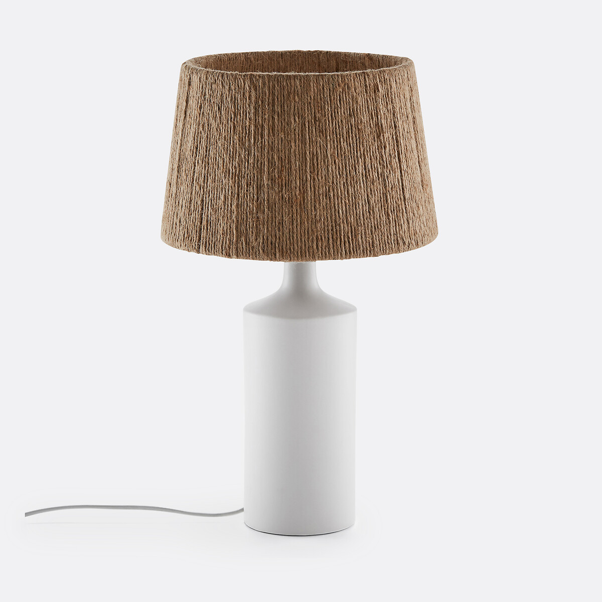 Lampe à poser céramique et chanvre, Yoru blanc, LA REDOUTE INTERIEURS