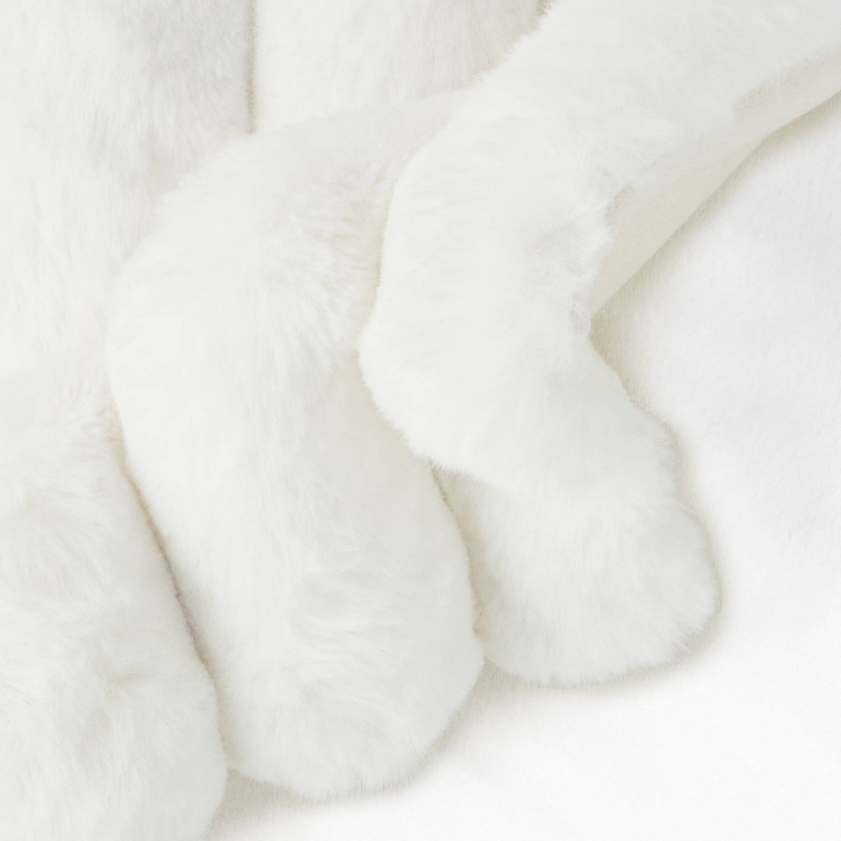 Plaid lapin premium, 130x170cm, polyester recyclé off white, MONOPRIX