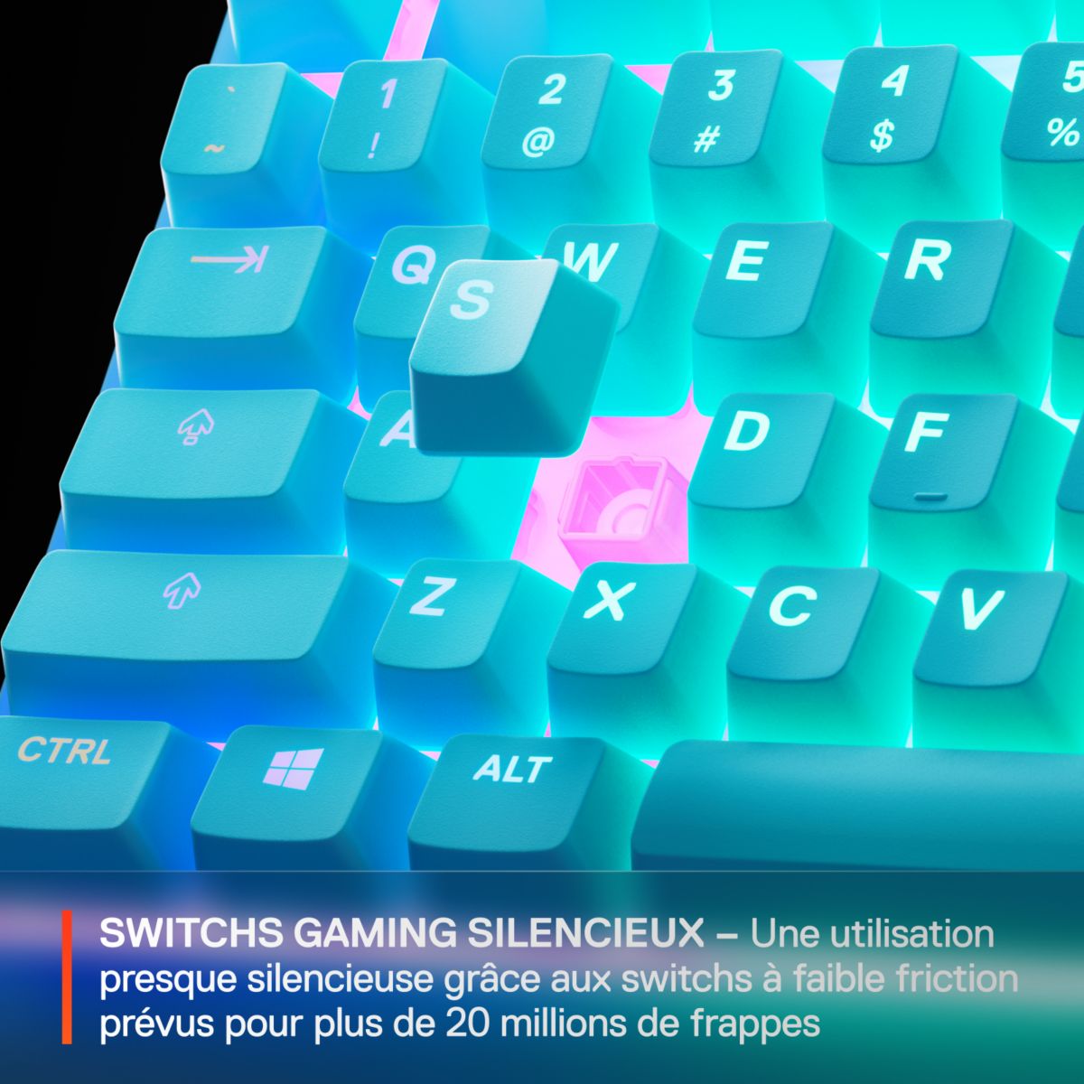 Clavier gamer Apex 3 TKL Aqua - FR couleur unique, STEELSERIES