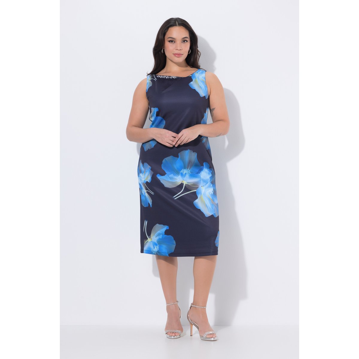 Robe midi sans manches marine, ULLA POPKEN