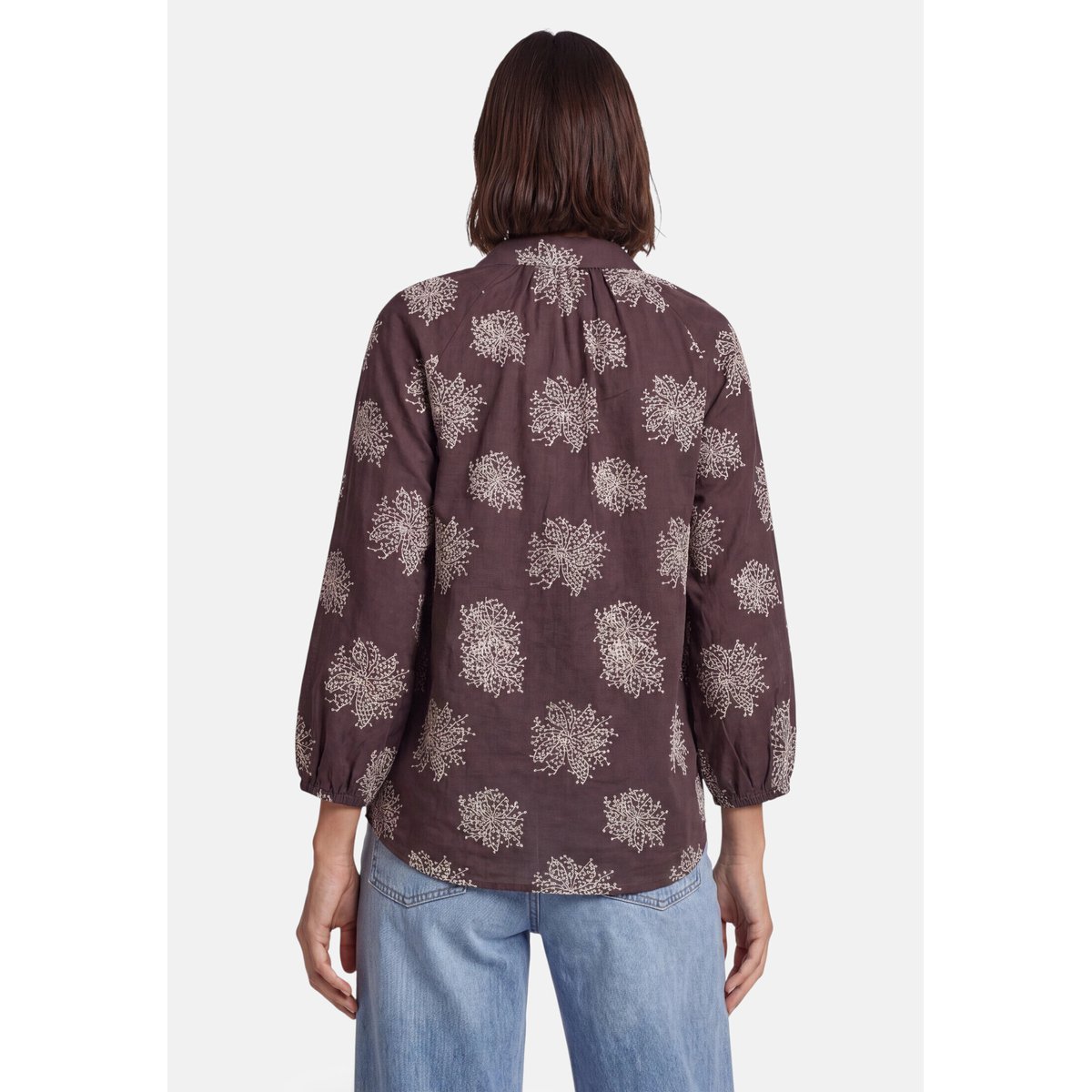 Chemisier à broderies brown/beige, ZERO