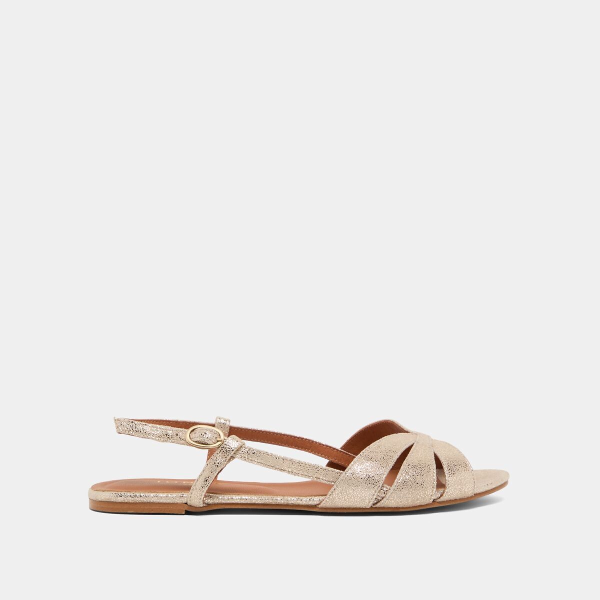Delphine Leather Slingback Sandals gold-coloured, JONAK