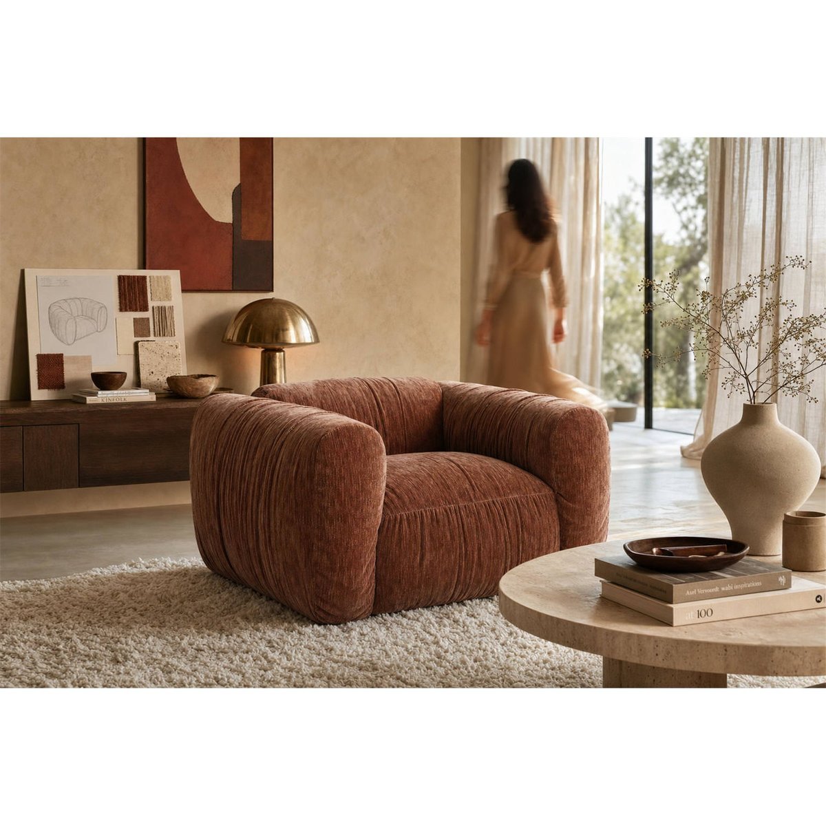 Fauteuil lounge généreux et confortable café, RECOLLECTION