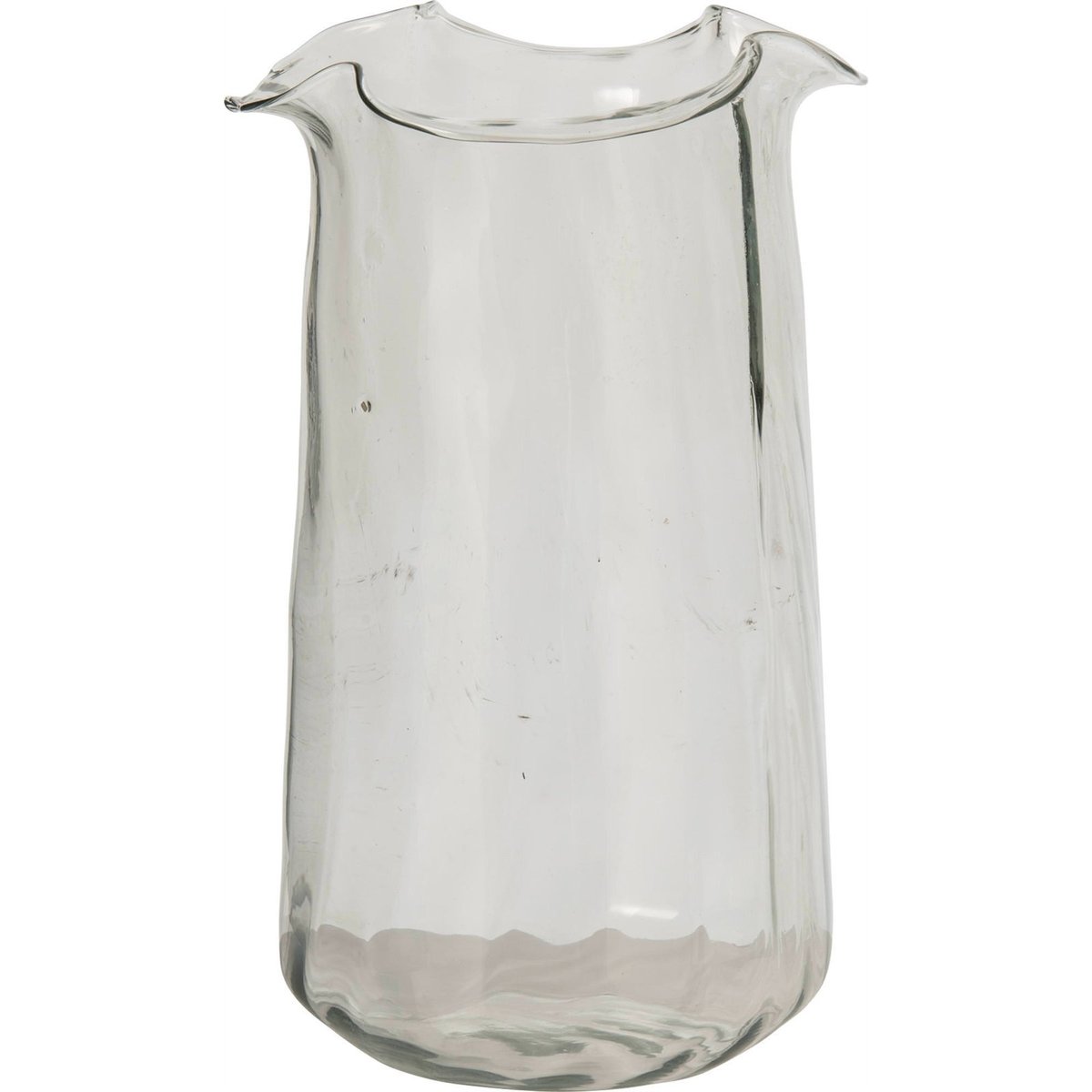 Vase cylindre ondulé en verre transparent, RECOLLECTION