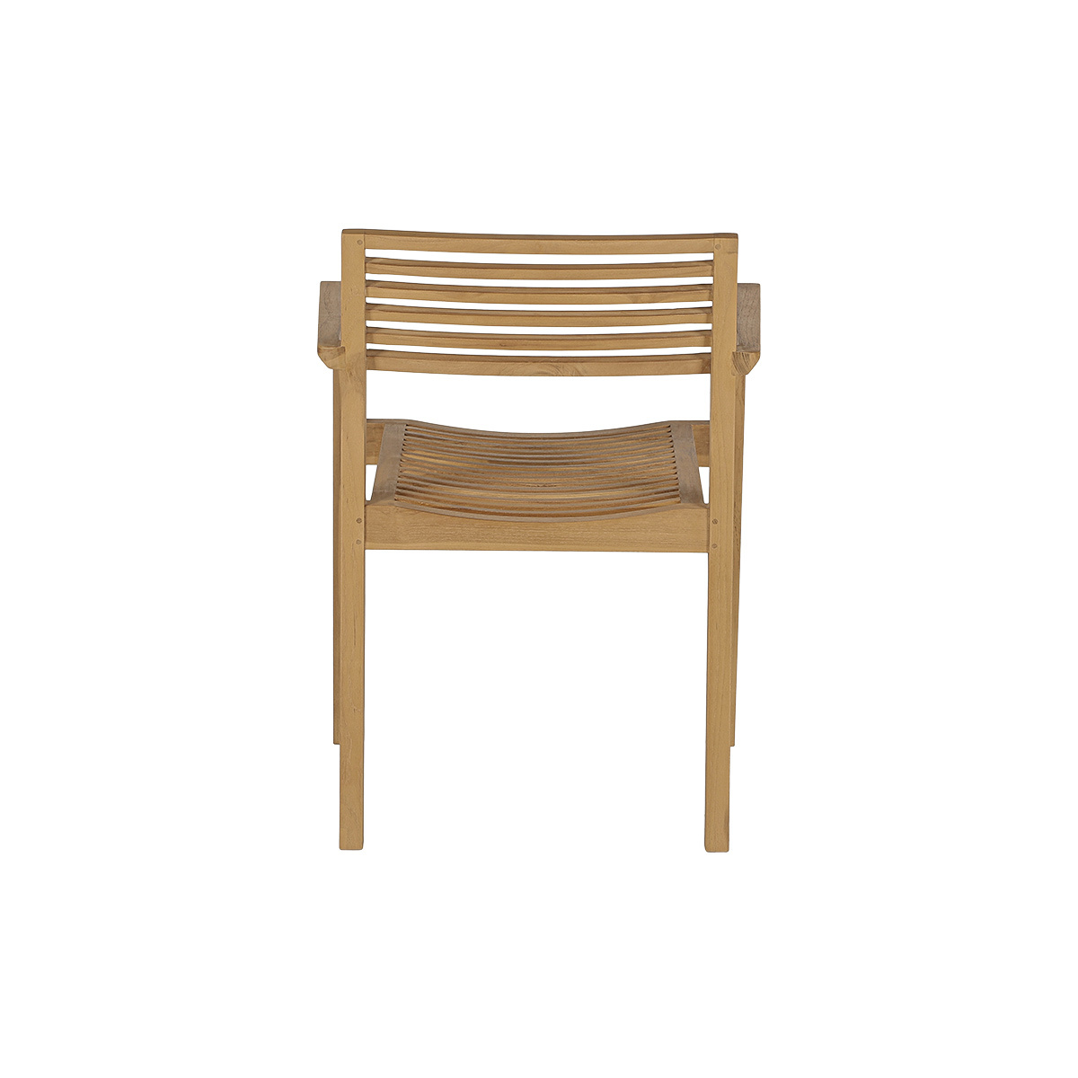 Chaises de jardin empilables en bois teck massif (lot de 2) KAYU couleur unique, MILIBOO