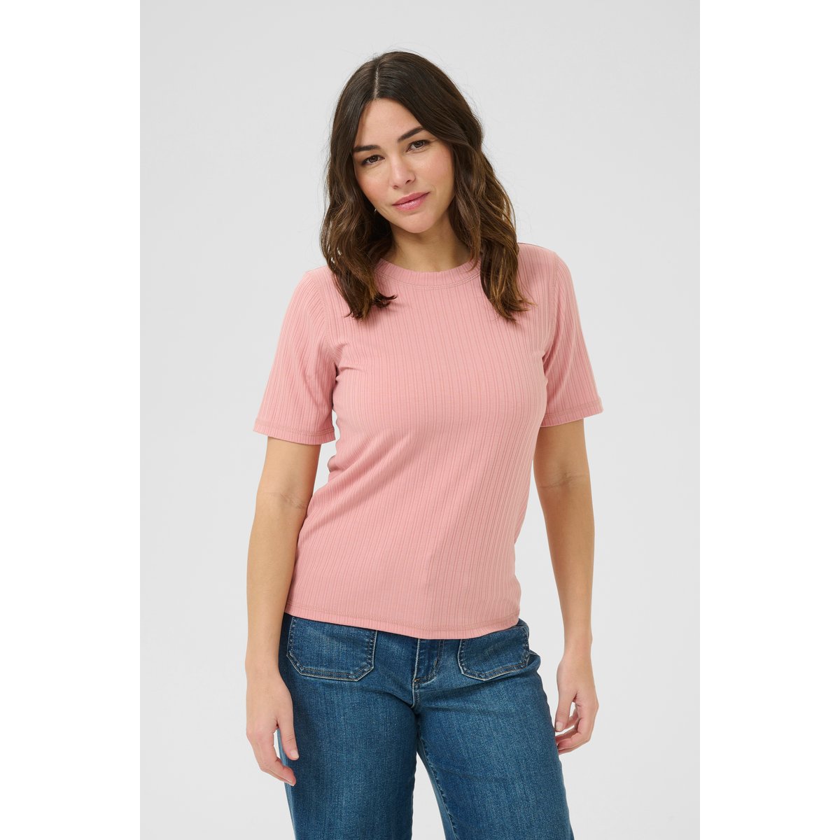 T-shirt rose misty rose cc, KAFFE