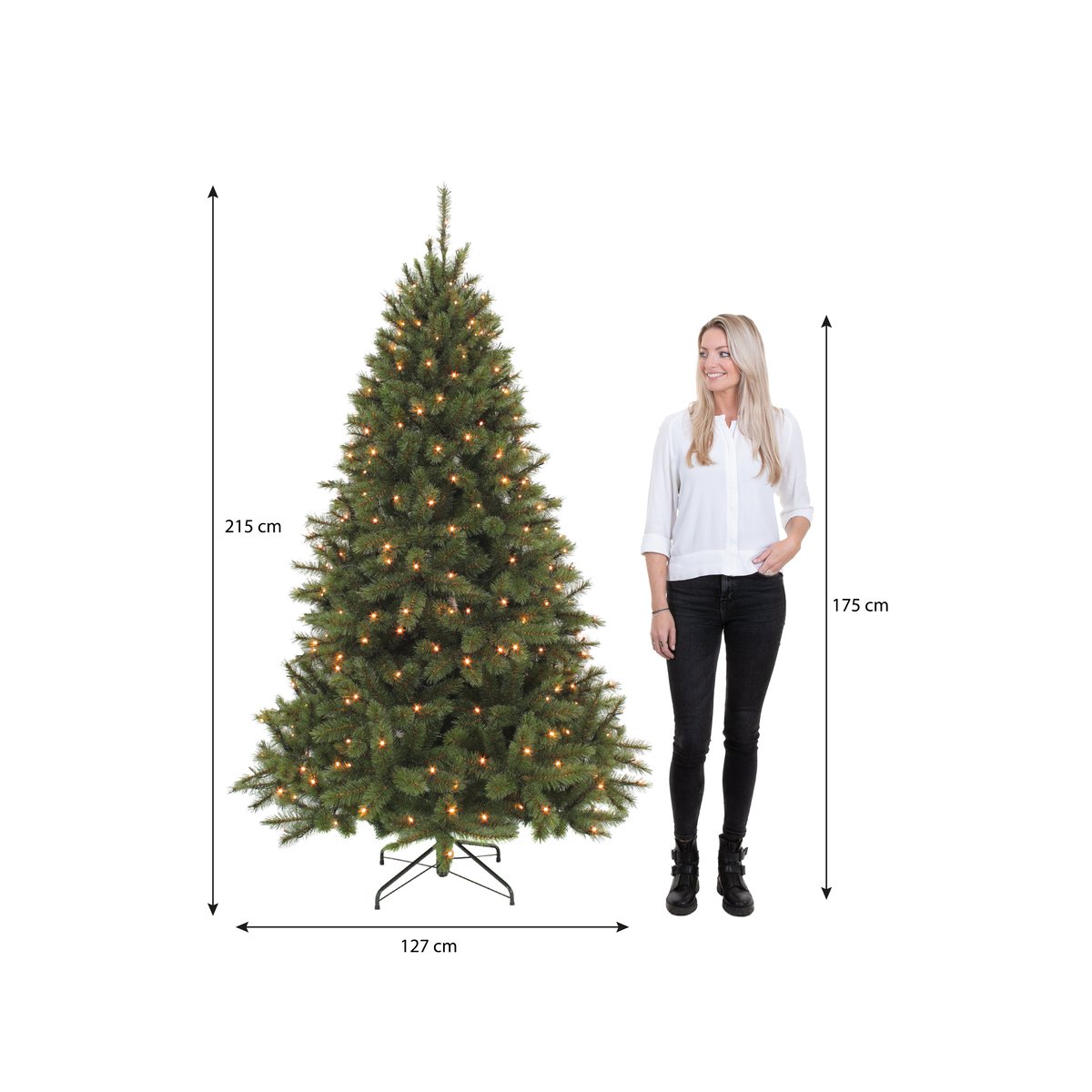 Sapin de Noël artificiel avec LED H215 cm BRISTLECONE vert, TRIUMPH TREE