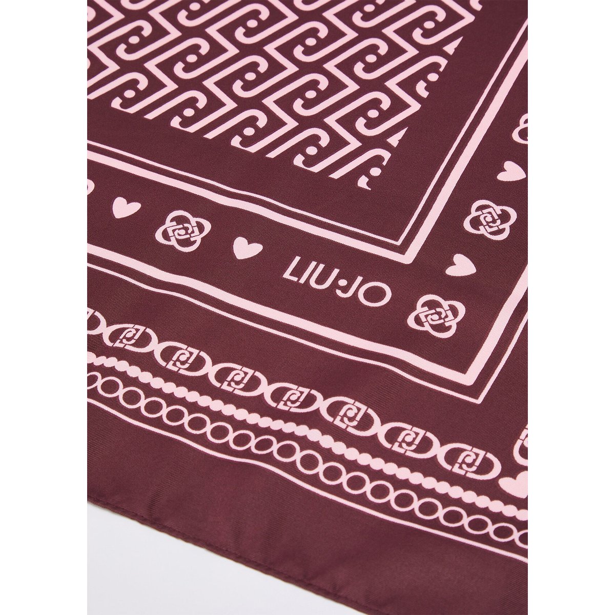 Grand Foulard avec Logo Monogramme aubergine, LIU JO
