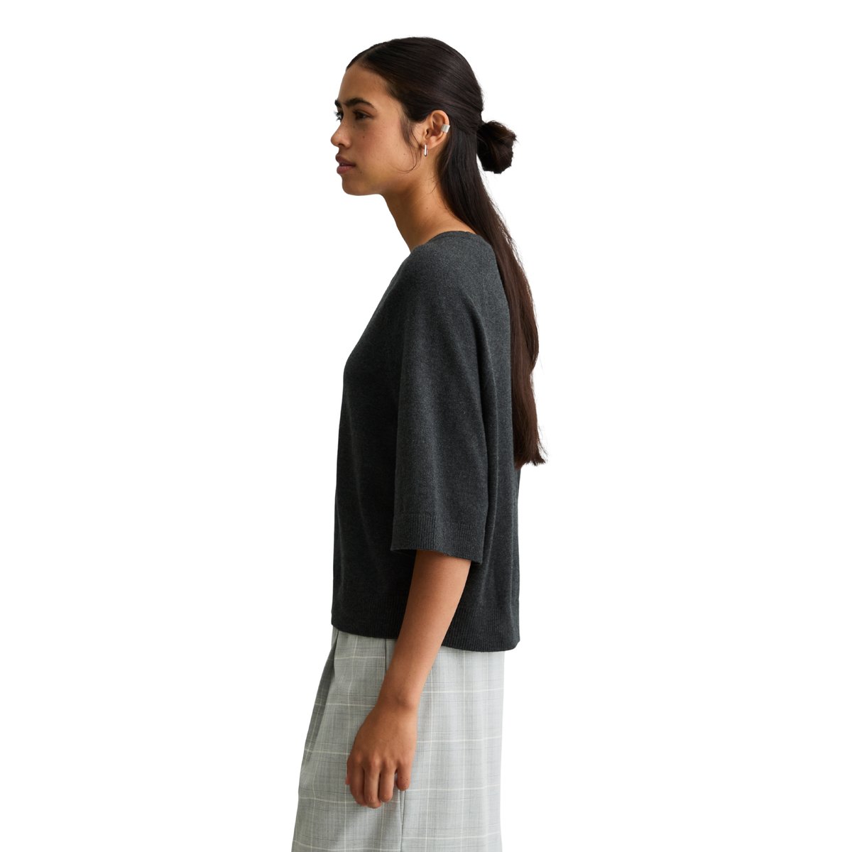 Pull en maille oversize en Soft Cotton Stretch gris, MARC O’POLO DENIM