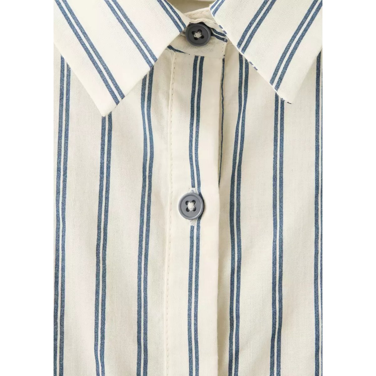 Chemise pyjama 100 % coton rayures gris anthracite, MANGO HOME