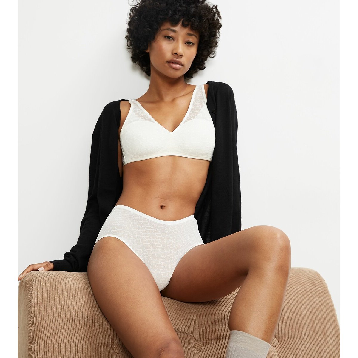 Culotte maxi en dentelle Signature Sheer blanc cassé, TRIUMPH