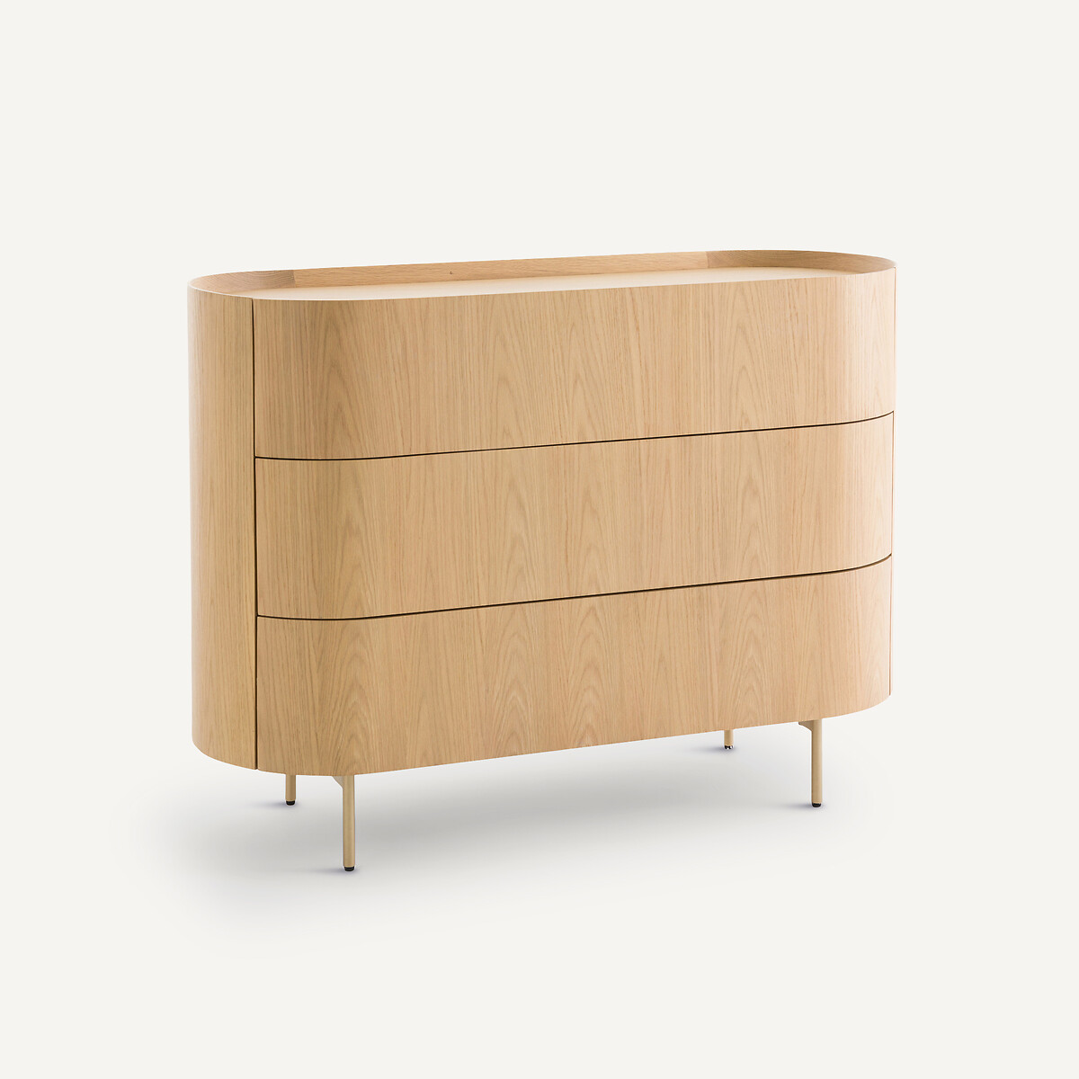 Commode chêne massif, plaqué chêne 3 tiroirs Aslen chêne naturel, AM.PM